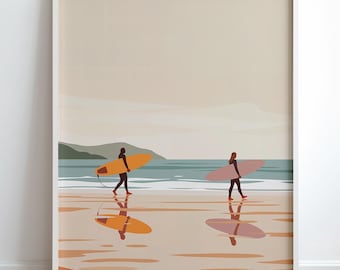 Surf Vibes Vertical Poster: Beach Coastal Wall Art