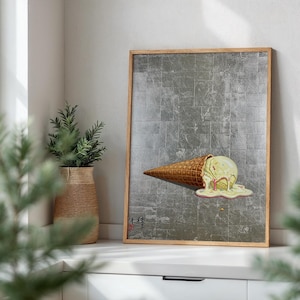 Melting Ice Cream Poster: Fun Quirky Kitchen Wall Art