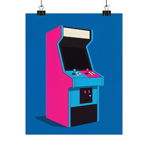 Retro Arcade Game Poster: 80s Nostalgia Wall Art, Gaming Room Decor