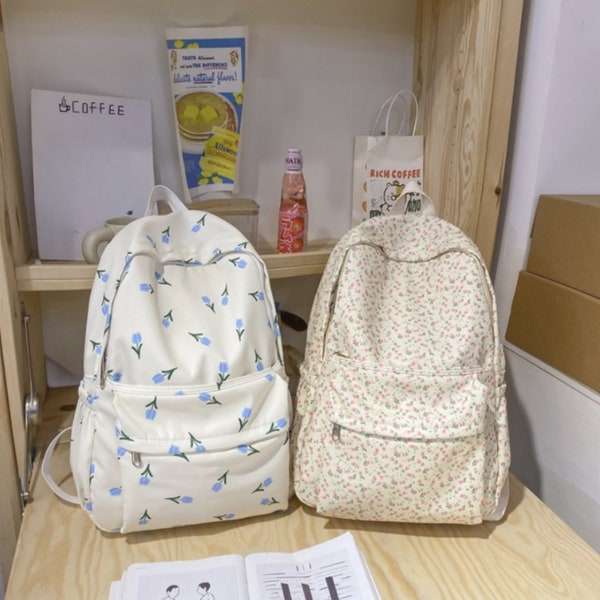 Cordyline Tropical Floral Print Backpack