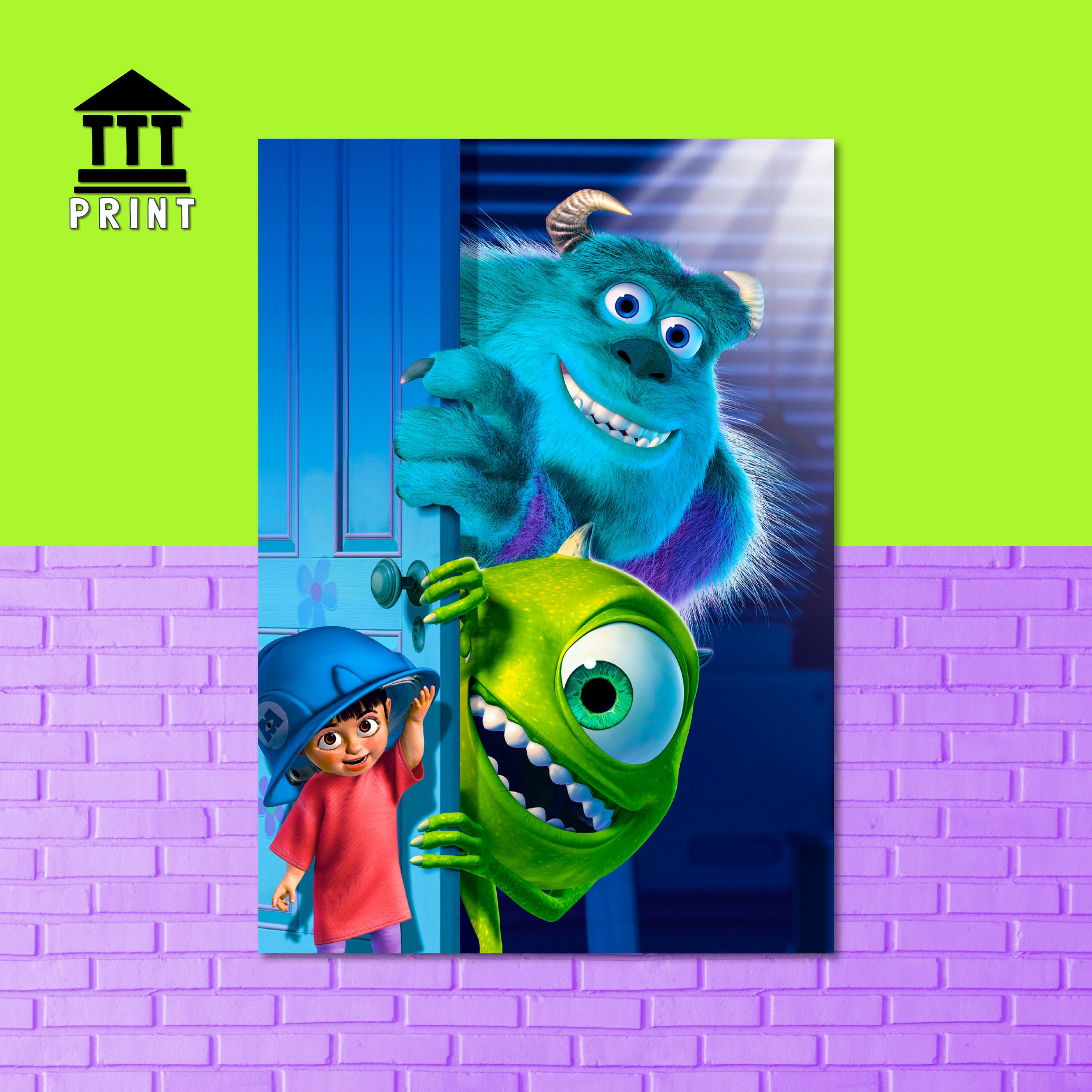 Gallery Pops Disney Pixar Monsters Inc. - Mike, Sully, Boo Wall Art Bundle (3-Pack)
