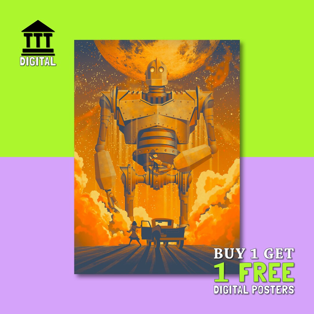 The Iron Giant Movie Poster Film Poster Design Digital Etsy