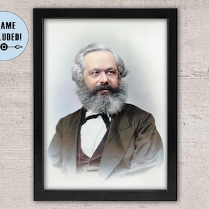 Karl Marx Framed Print, Karl Marx Vintage Photography, Philosophy Icon, Socialism, Framed Wall Art Home Decor, Karl Marx Old Photography