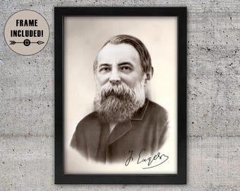 Friedrich Engels Framed Print: Vintage History Photo (12x16 inches)