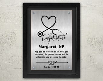 Nurse practitioner graduation gift / Framed Plaque  / Personalized / Doctor / ER Doctor / art gift / Custom / New Nurse / Student / Unique