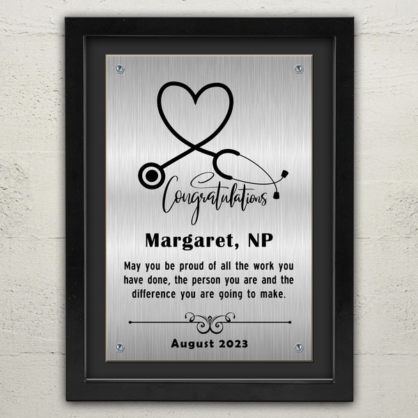 Nurse practitioner graduation gift / Framed Plaque  / Personalized / Doctor / ER Doctor / art gift / Custom / New Nurse / Student / Unique