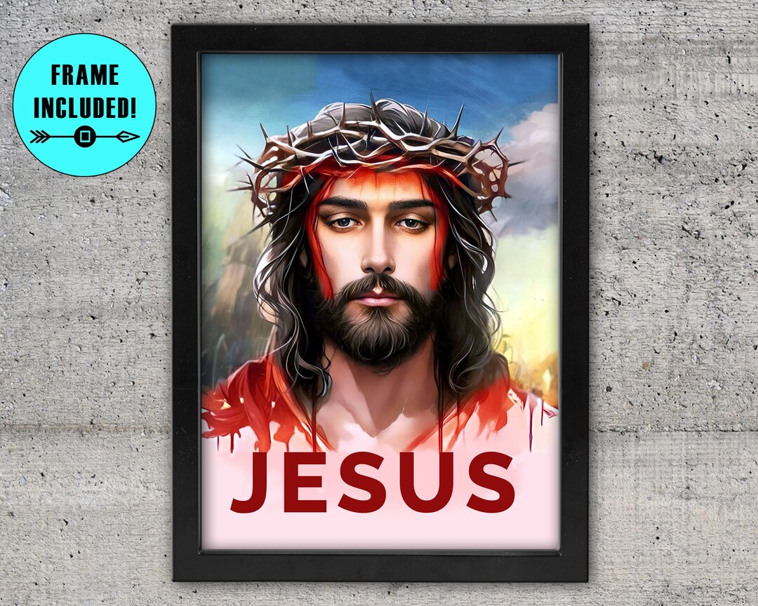 Impression Sur Toile Jésus - Décoration Murale Religieuse, Style Nordique - Sans Cadre, 30x45 Cm - Pour Salon, Chambre, Bureau