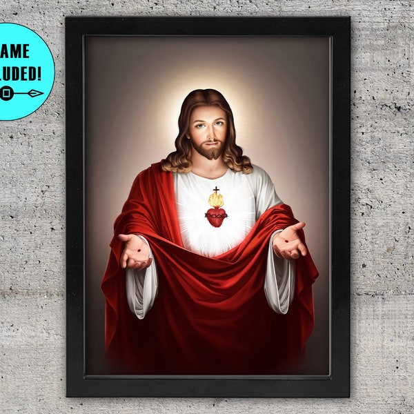 Impresión enmarcada de Jesús te llama, póster del Sagrado Corazón de Jesús, pintura de arte de la pared, imágenes decorativas para decoración enmarcada de sala de estar