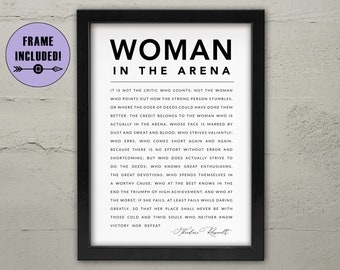 Woman in the Arena Quote, Daring Greatly, Home Framed Wall Decor, Feminist Framed Prints, Female Empowerment, Girl Power, Empowered Women