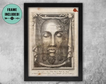 Holy Face of Jesus Christ Relic from Pope St Pius Holy Face Rosary Jesus Christ Christian Catholic Picture Framed Print