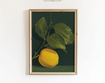 Stillleben mit Zitrone - Minimalistisches Stillleben Poster