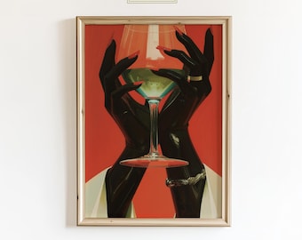 Arte de parede Red Elegance – Pôster Glamouroso de Femme Fatale, Decoração Chique e Moderna
