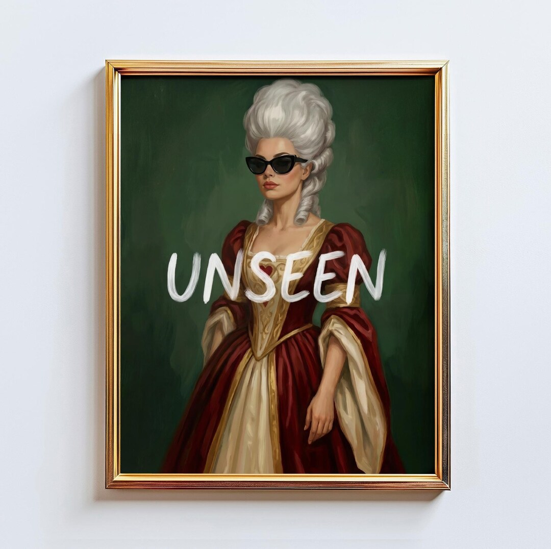 UNSEEN Queen Poster – Retro Feminist Wall Art, Sunglasses Queen ...