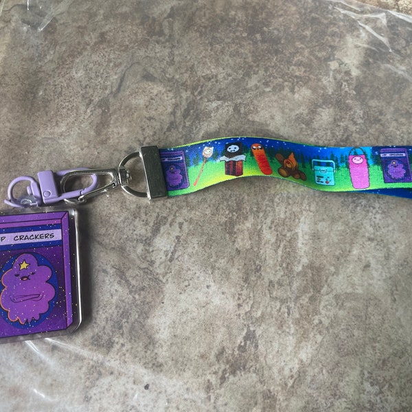 Adventure time lanyard || Lumpy space princess || Short lanyard || Jake the dog || finn the human || marceline and bubblegum