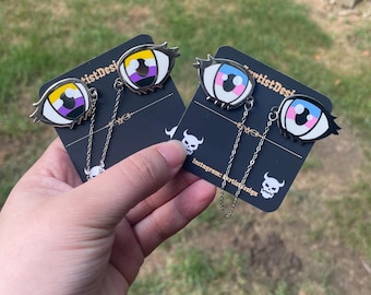 Trans // No binario // Pin de ojos de anime // Pin de cadena