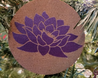 Set of 2 Cork Coaster with Lotas Flower