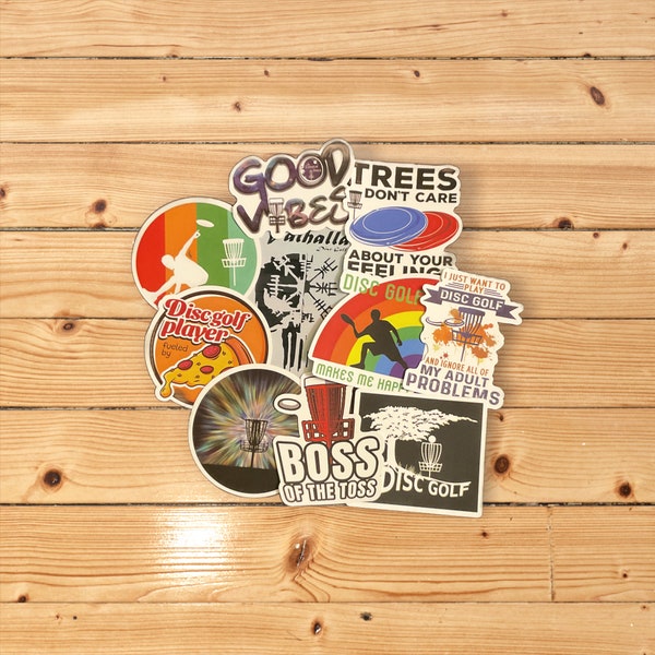 Assortment of 10 disc golf stickers