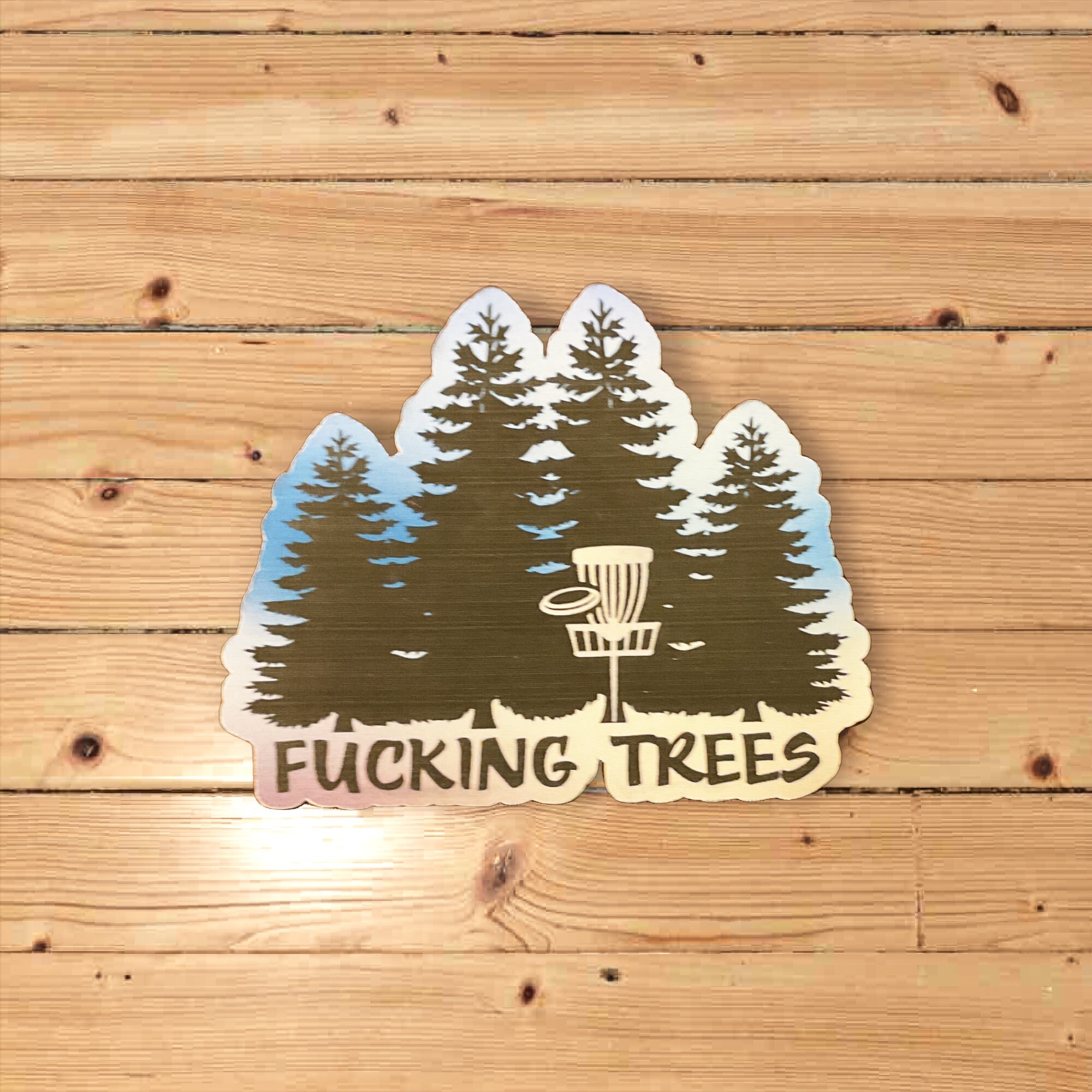 Disc Golf Sticker F@ing Trees - Etsy