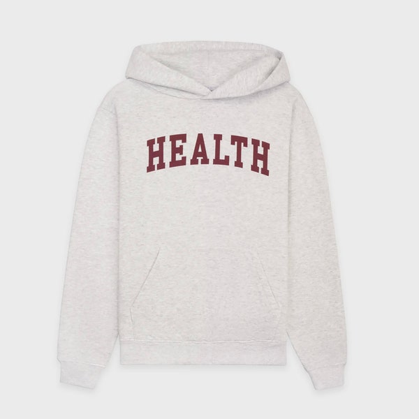 HEALTH,Aesthetic Pullover Hoodie, Oversized Hoodie Hoodie,Unisex, Empathy Graphic Sweater, Vintage Varsity Style, Tennis