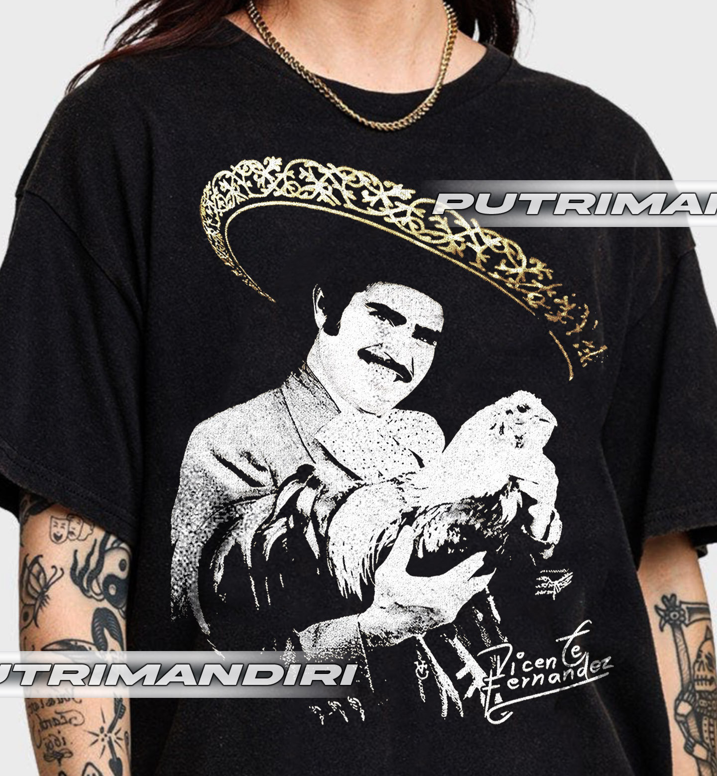 Vicente Fernandez, cantante e attore messicano, maglietta unisex in morbida pelle, PMT0040
