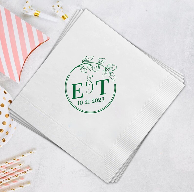 Personalized Napkins Custom Napkins Wedding Personalized Cocktail