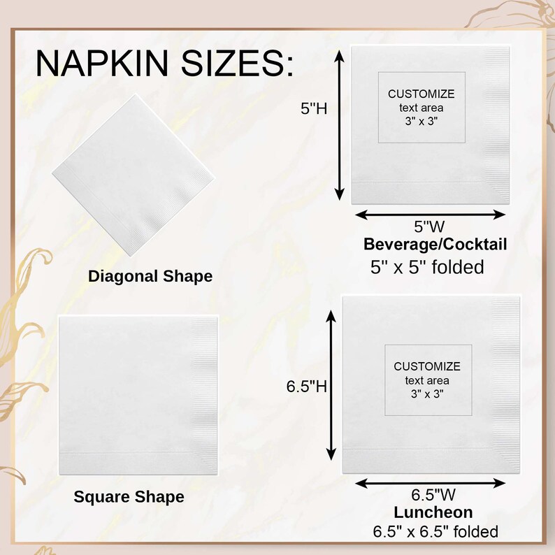 Personalized Napkins Custom Napkins Wedding Personalized Cocktail