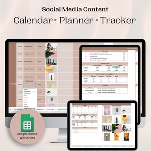 Social Media Content Calendar Google Sheets | Planner Template | Yearly |Automated| 2023 | Google Sheets | Digital Download | Batch