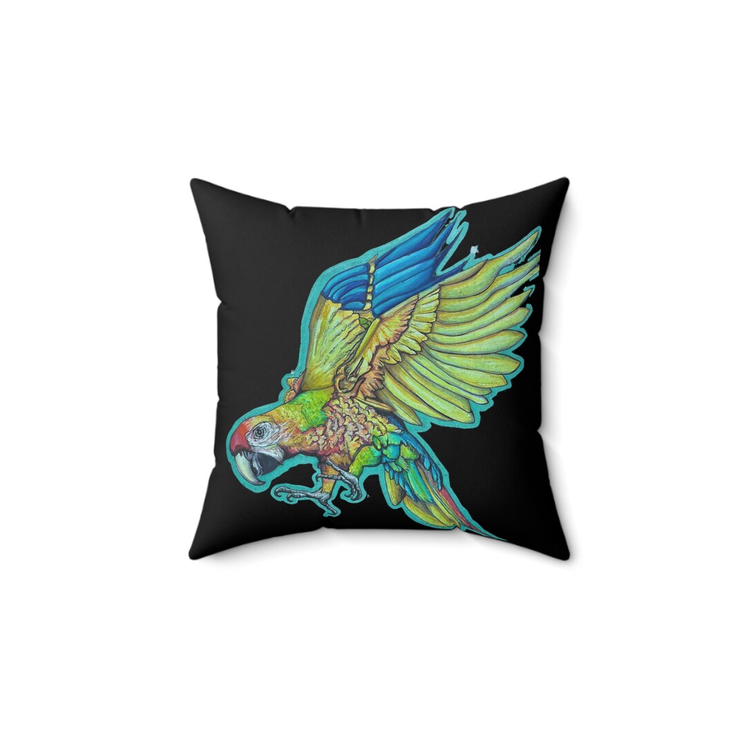 Original Parrot Illustration Pillow - Etsy