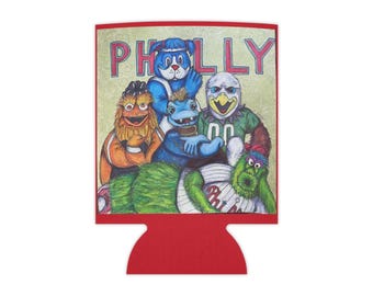 Enfriador de latas con la mascota de Filadelfia
