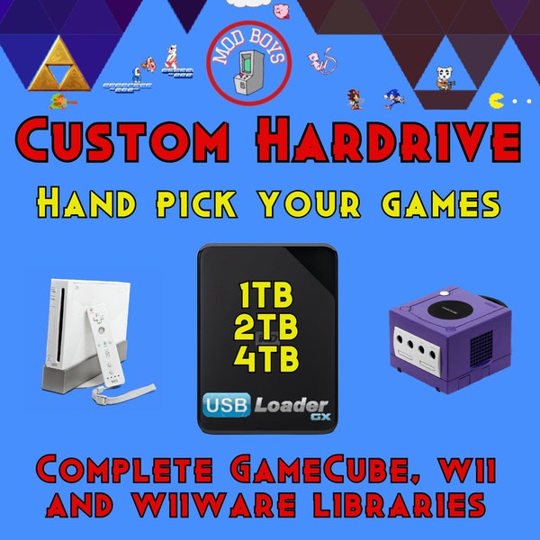 Custom Hard Drive For Modded Wii | Choose Your Titles | 1TB, 2TB or 4TB | Complete Wii and GameCube Libraries | Retro SD Add On Available