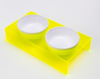 Petmagic Neon Acrylic Pet Feeding Stand with Double Ceramic Bowl