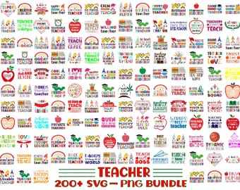 Teacher Svg Bundle, Teacher Quote Png, Rainbow Teacher Svg, Colourful Teacher Svg, Back to School Teacher Png, Teacher Appreciation Svg Png