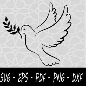 Colomba vettoriale, Colomba Clipart, File SVG uccello per Silhouette Cameo o Cricut, Logo colomba, Vettore uccello, Pace Svg Uccello Svg, Dxf, Eps, Png Pdf