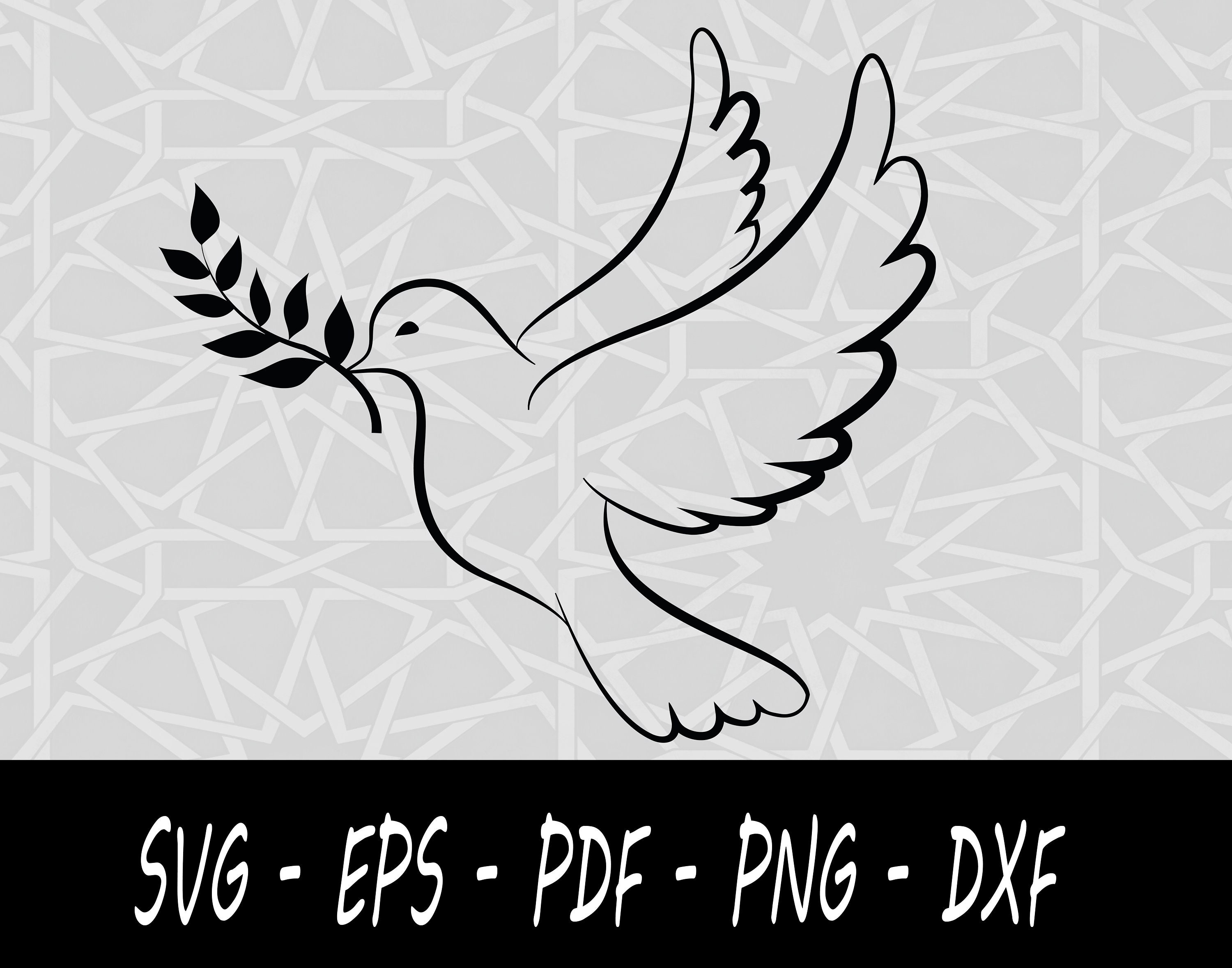 Dove Vector, Dove Clipart, Bird SVG Files for Silhouette Cameo or