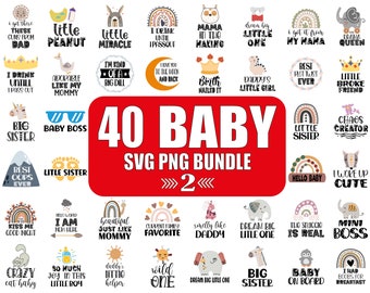 ベビー svg バンドル、ベビーシャワー svg、ベビーワンジー svg、面白いベビー svg、新しいベビー svg、新しいママ svg、新生児 svg、幼児 svg、ベビーことわざ svg png