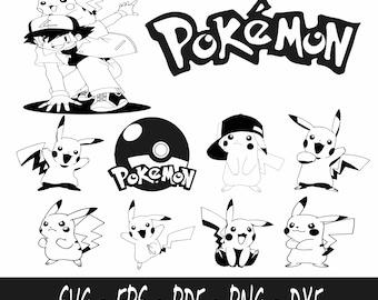 ポケモン svg、ポケモン png バンドル、ポケモン クリップアート、ピカチュウ バンドル ピカチュウ svg、ピカチュウ セット、svg、png、eps、dxf、pdf