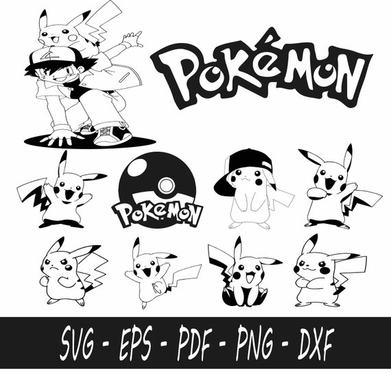 pokemon svg, pokemon png bundle, pokemon clipart, pikachu bundle pikachu svg, Pikachu Set, svg, png, eps, dxf, pdf