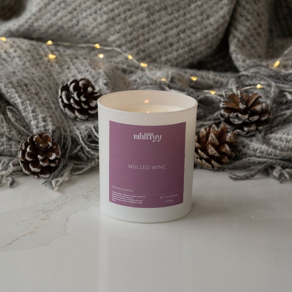 Luxury Hand-Poured Scented Candle | 100% Organic Soy Wax | Mulled Wine