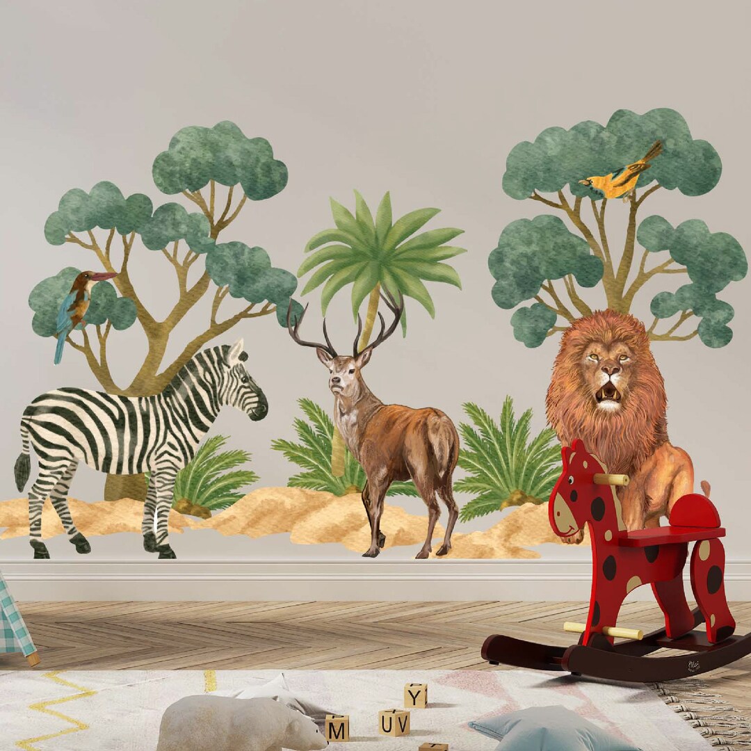 Safari Jungle Wall Decals, Jungle Wall Stickers, Nursery Decals ...