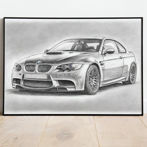 Póster digital de BMW M3 con descarga instantánea para amantes de los coches, regalo para novio, póster de coche personalizado con impresión digital, arte de pared moderno para decorar.