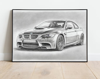 BMW M3 instant download digital image poster for car lover,gift for boyfriend, custom car poster digital print modern wall art decor