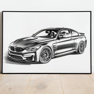 BMW M4 Sofort-Download Digitalbild Poster für Auto-Liebhaber,Geschenk für Freund, benutzerdefiniertes Auto Poster Digitaldruck