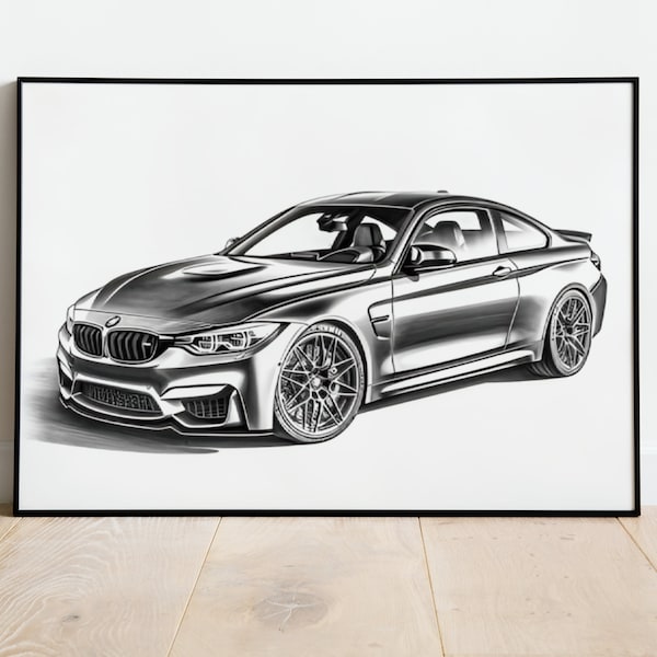 BMW M4 instant download digital image poster for car lover,gift for boyfriend, custom car poster digital print