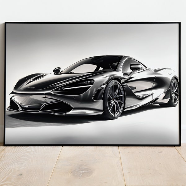 Poster McLaren 720S GT3 - Pop Art 20x30, Décoration Murale Auto