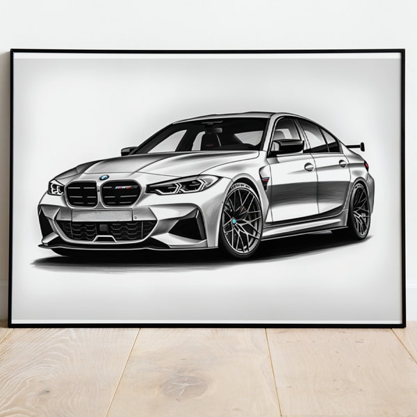 BMW M3 instant download digital image poster for car lover,gift for boyfriend, custom car poster digital print