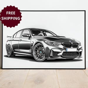 BMW M3 framed poster for bmw lover gift custom bmw framed poster modern wall art decor wall art for living room old money art
