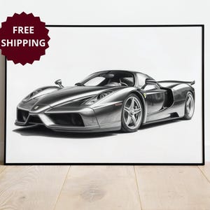 Ferrari Enzo framed poster for car lover gift custom ferrari drawing custom ferrari poster modern wall art decor wall art for living room