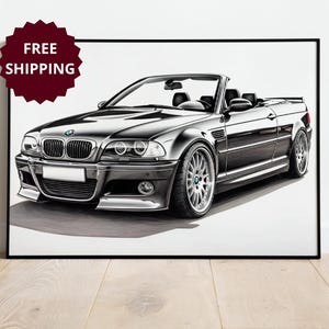 BMW M3 framed poster for bmw lover, gift for boyfriend custom bmw framed poster modern wall art decor wall art for living room old money art