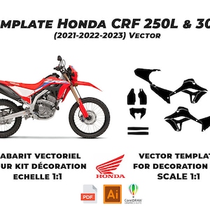 テンプレート ホンダ CRF 250L & 300L (2021-2022-2023) ベクトル - ベクトル テンプレート スケール 1-1