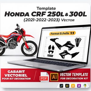 HONDA CRF 250L & 300L (2021-2022-2023) Vector Template - 1:1 Scale Vector Template